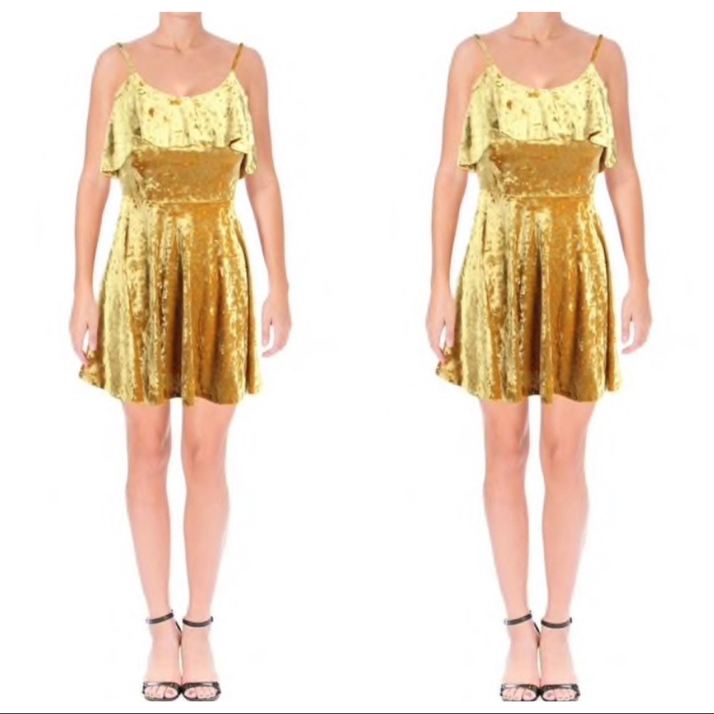 Aqua Womens Velvet Mini Party Skater Dress - Picture 1 of 7